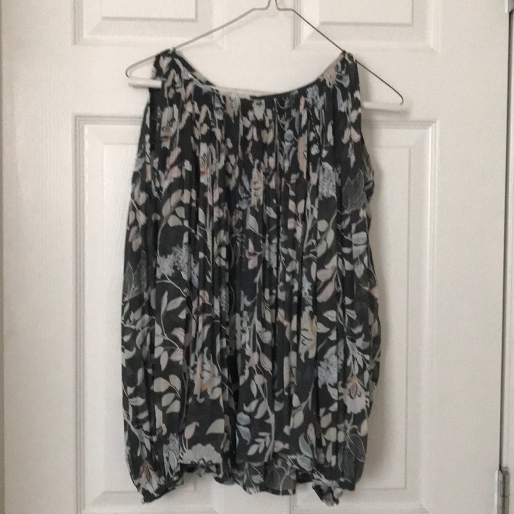 Cold shoulder floral blouse